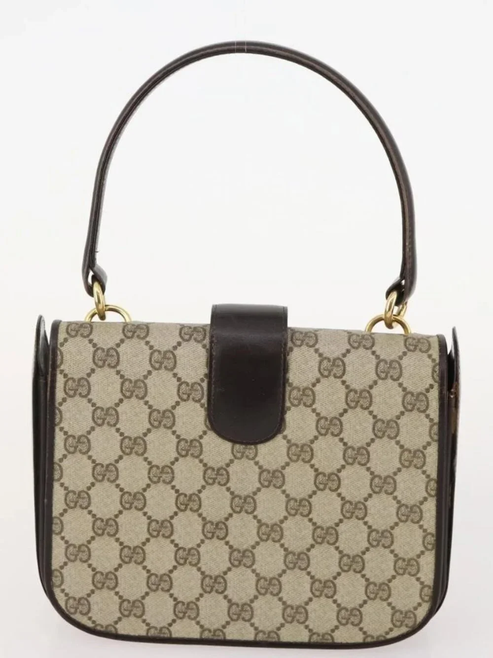 GUCCI GG Supreme GG Crystal GG Canvas Bag PVC 4 Set Navy Beige Auth YKZ424